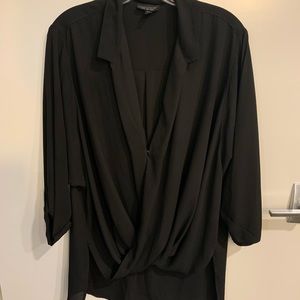 TopShop black crossover blouse size 8